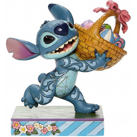 Disney Traditions Lilo y Stich - Stitch corriendo con la cesta de Pascua