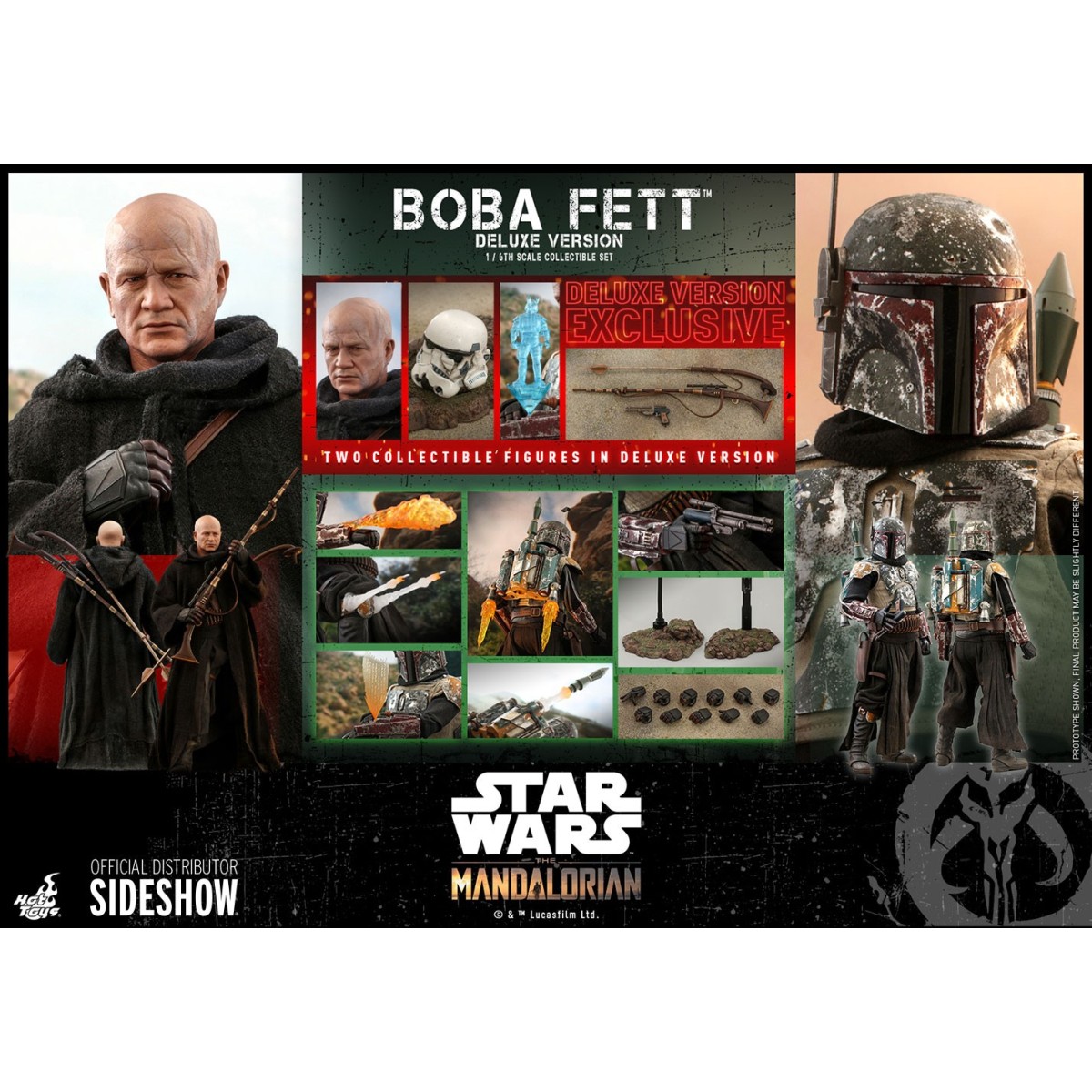 Hot Toys Star Wars El Mandaloriano Boba Fett Versión Deluxe 1/6 Obra Maestra de la Película