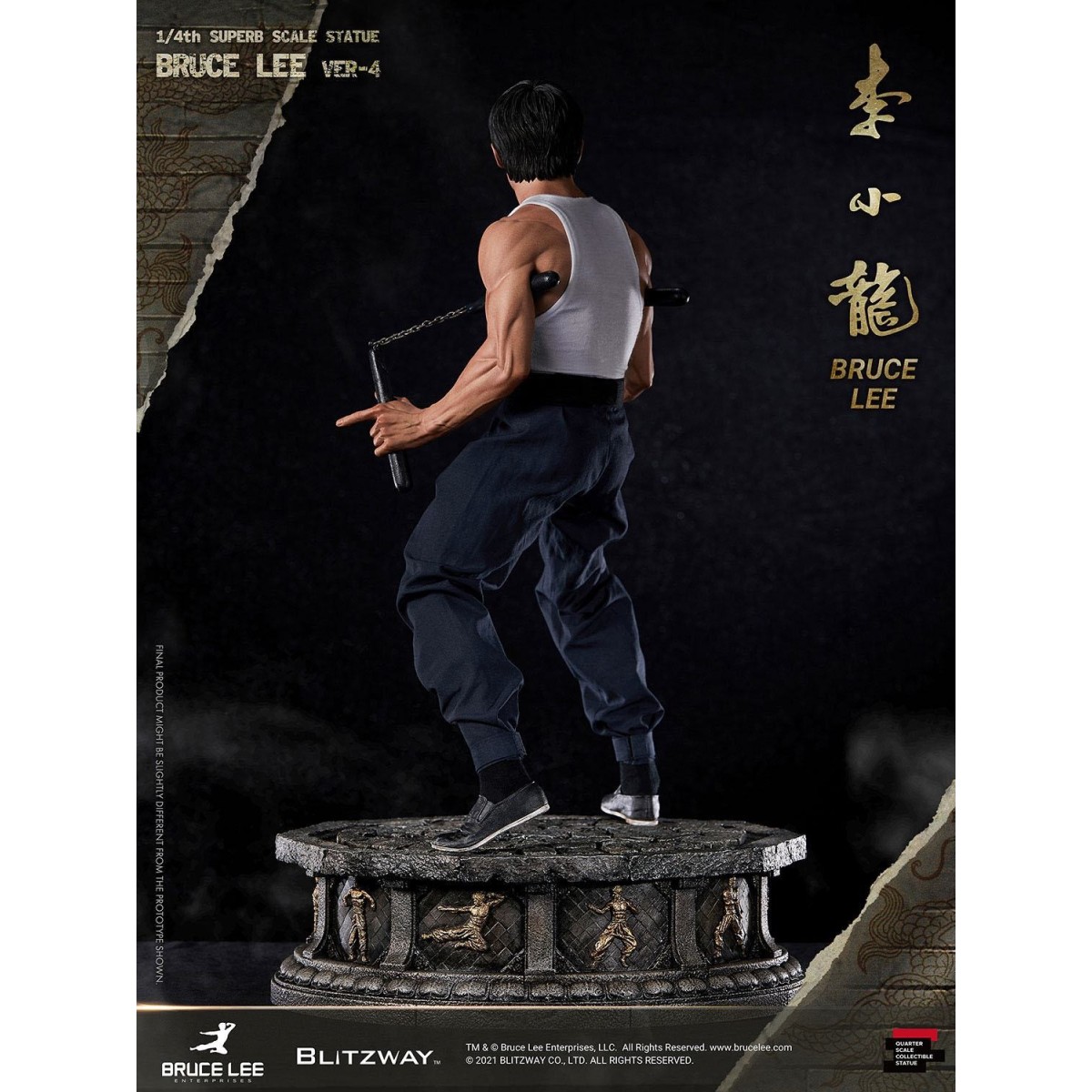 Blitzway - Estatuilla de Bruce Lee 1/4 Homenaje al 80º Aniversario - 55 cm