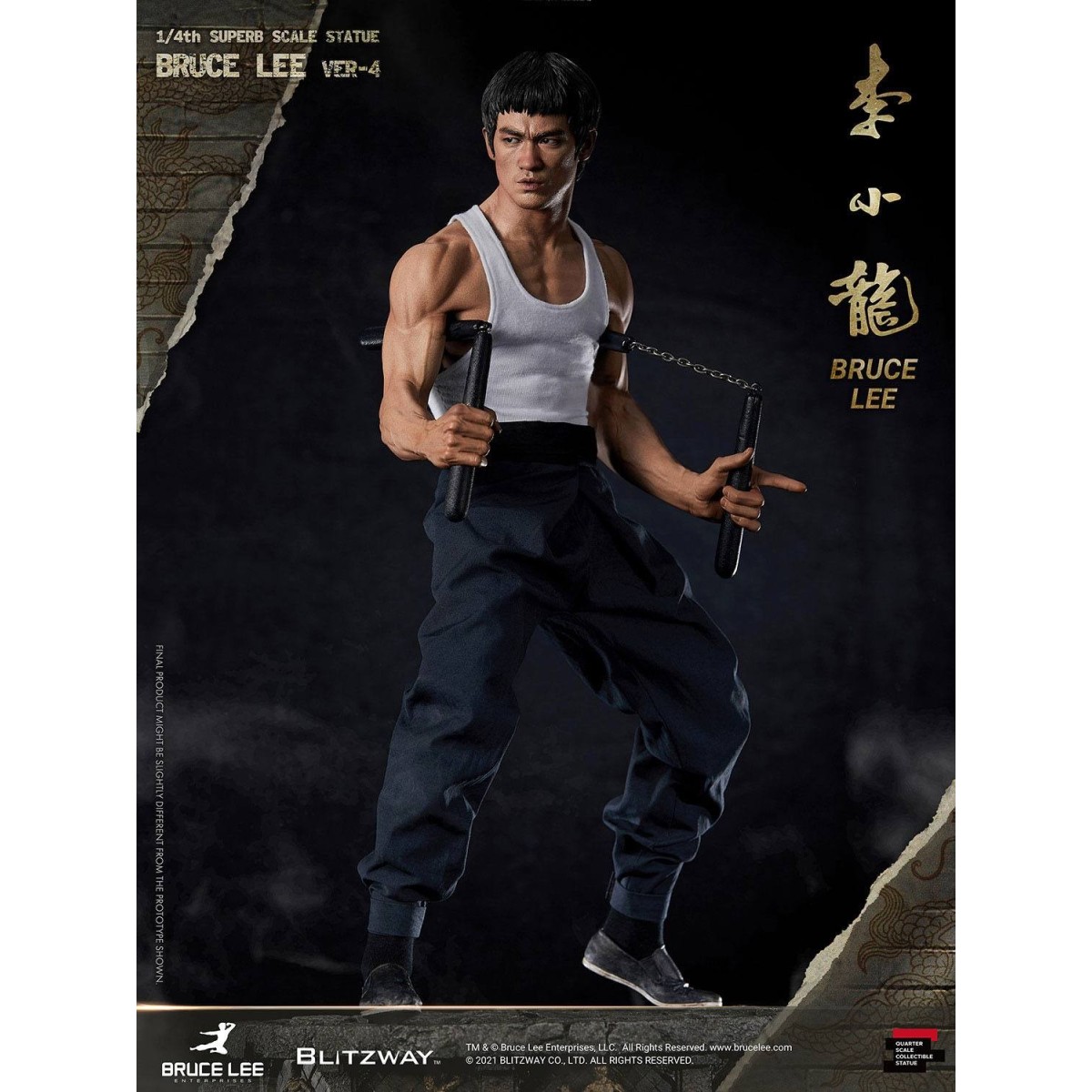 Blitzway - Estatuilla de Bruce Lee 1/4 Homenaje al 80º Aniversario - 55 cm