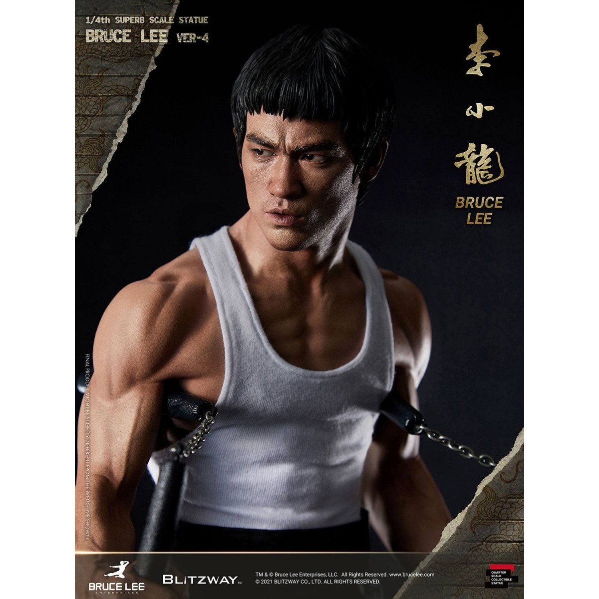 Blitzway - Estatuilla de Bruce Lee 1/4 Homenaje al 80º Aniversario - 55 cm