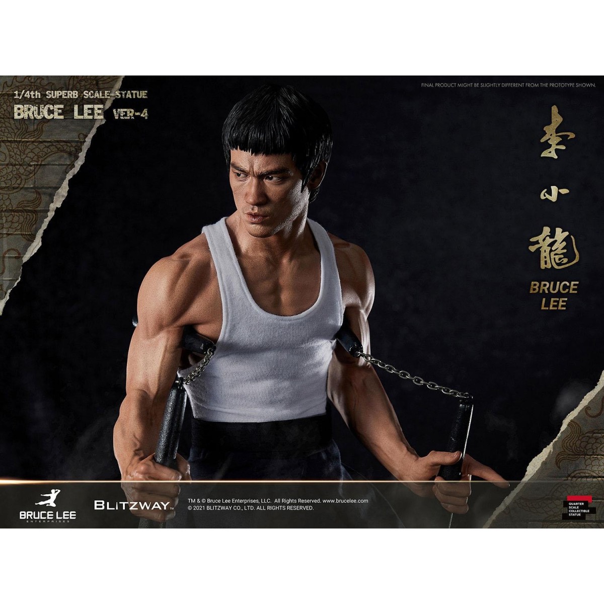 Blitzway - Estatuilla de Bruce Lee 1/4 Homenaje al 80º Aniversario - 55 cm