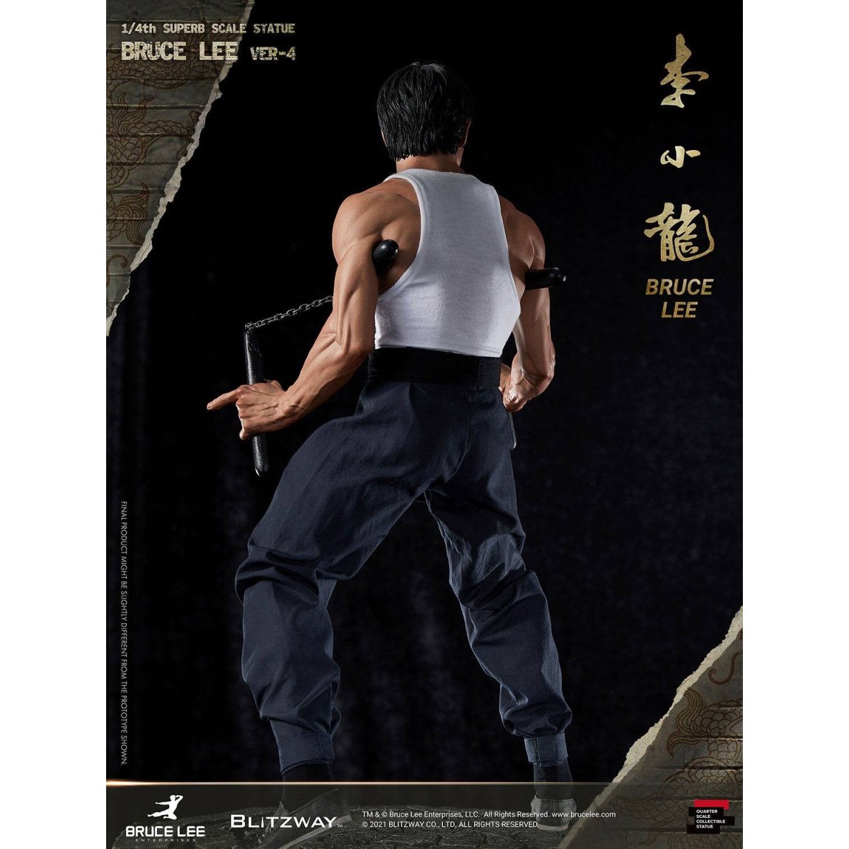 Blitzway - Estatuilla de Bruce Lee 1/4 Homenaje al 80º Aniversario - 55 cm