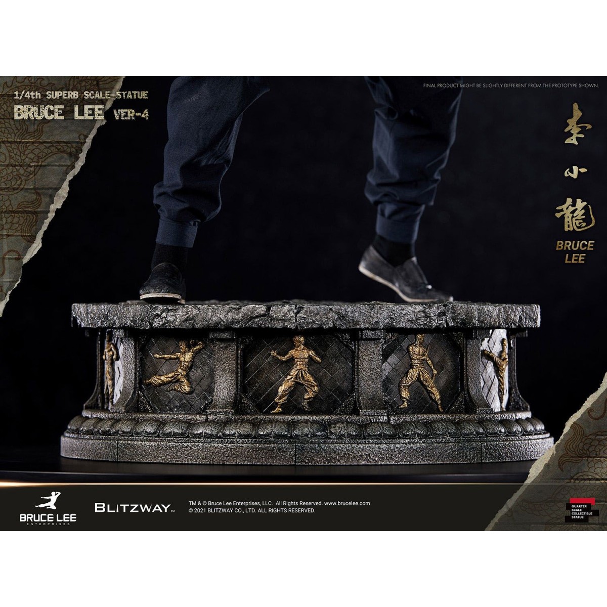 Blitzway - Estatuilla de Bruce Lee 1/4 Homenaje al 80º Aniversario - 55 cm