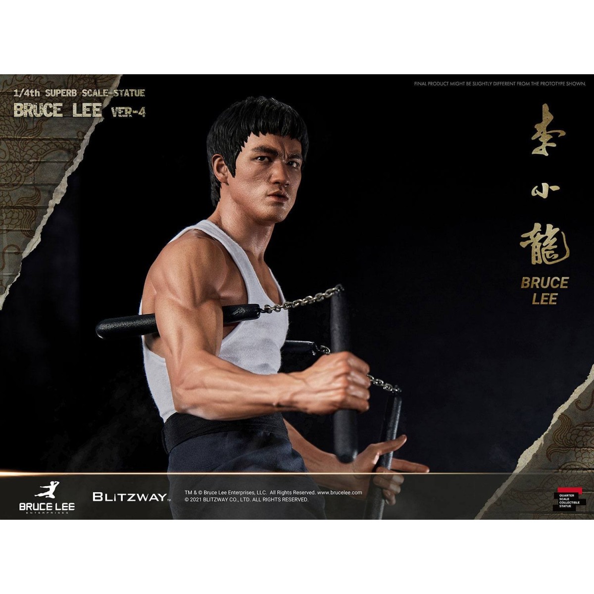Blitzway - Estatuilla de Bruce Lee 1/4 Homenaje al 80º Aniversario - 55 cm
