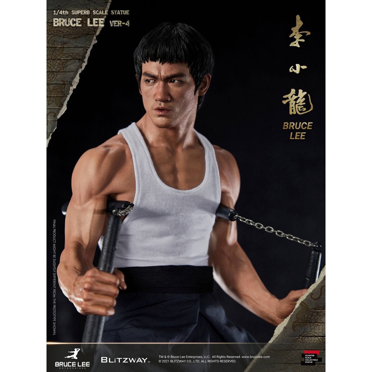 Blitzway - Estatuilla de Bruce Lee 1/4 Homenaje al 80º Aniversario - 55 cm