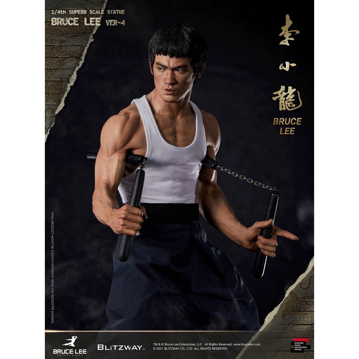 Blitzway - Estatuilla de Bruce Lee 1/4 Homenaje al 80º Aniversario - 55 cm