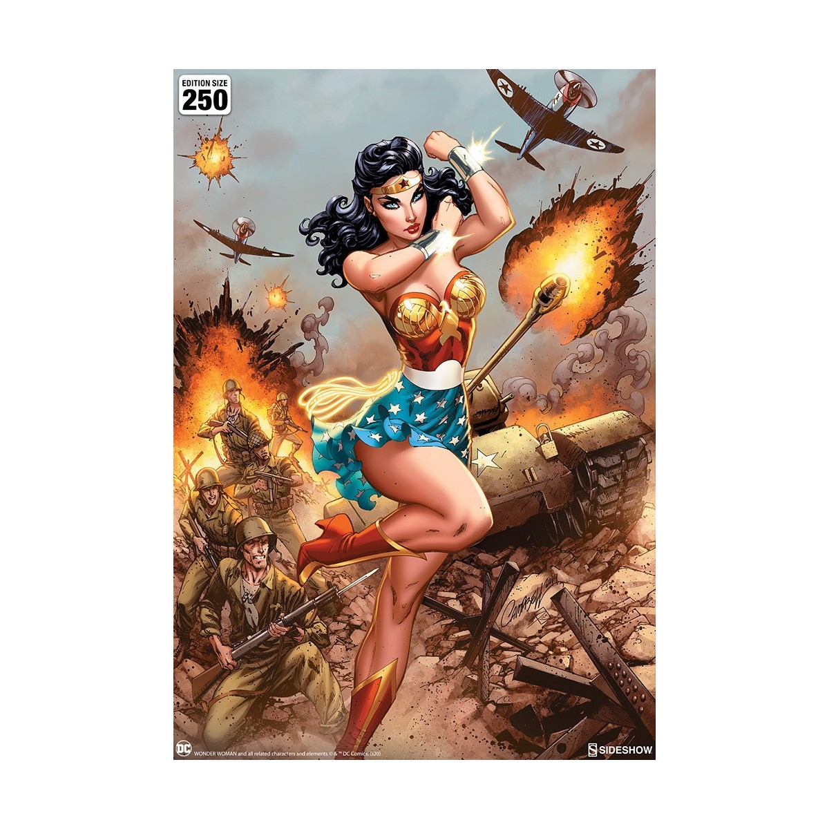 DC Comics print - Art Print Wonder Woman WWII - J Scott Campbell 46 x 61 cm - sin marco