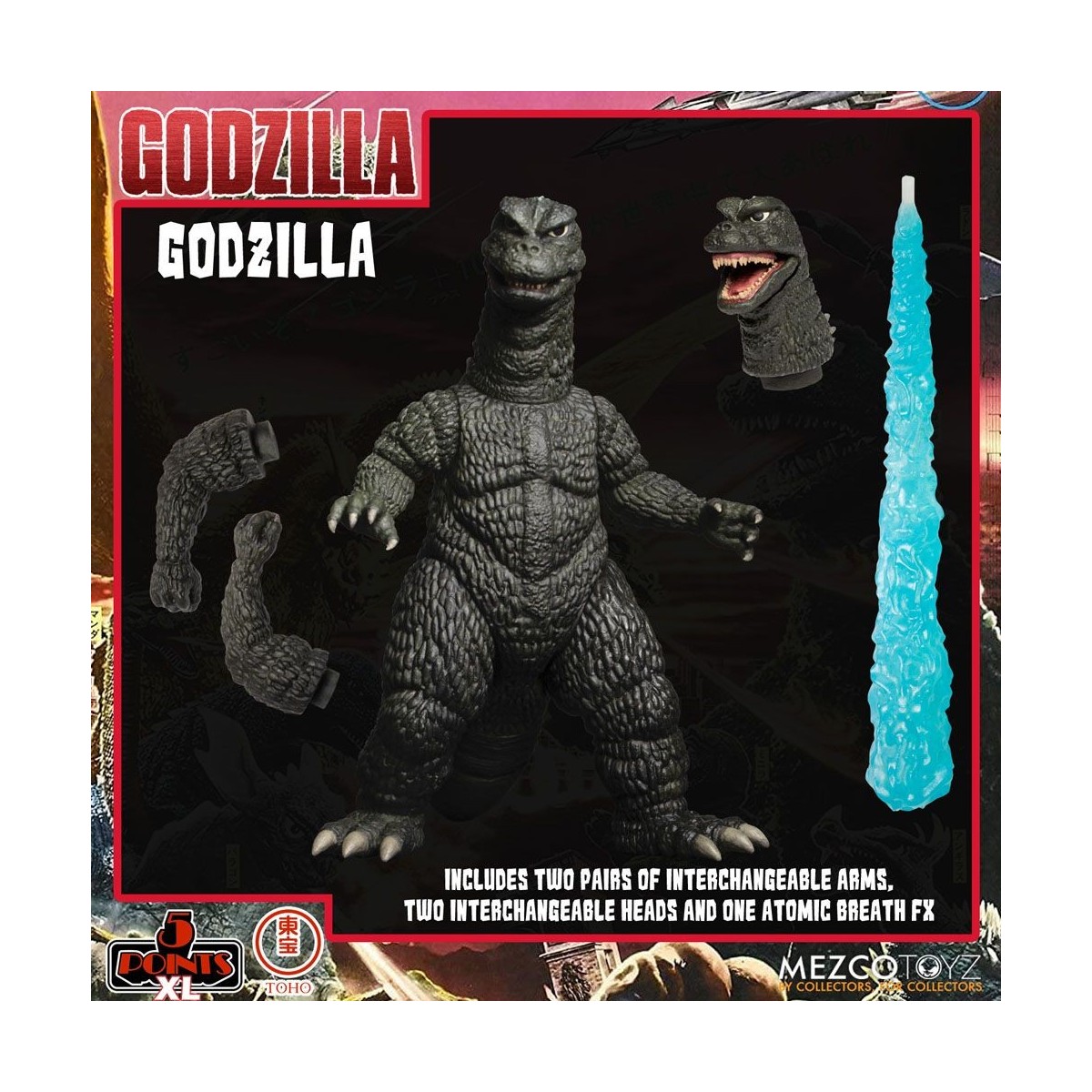 Mezco 5 Puntos XL Deluxe Box Set Ronda 1 - Godzilla: El ataque de los invasores