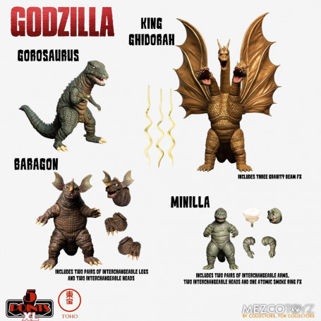 Mezco 5 Points XL Deluxe Box Set Round 2 - Godzilla: The Invaders Attack