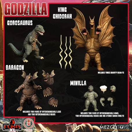 Mezco 5 Points XL Deluxe Box Set Round 2 - Godzilla: The Invaders Attack
