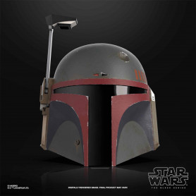 Hasbro - Casco de Boba Fett - Star Wars The Mandalorian - Casco Serie Negra 1:1 Replica Premium