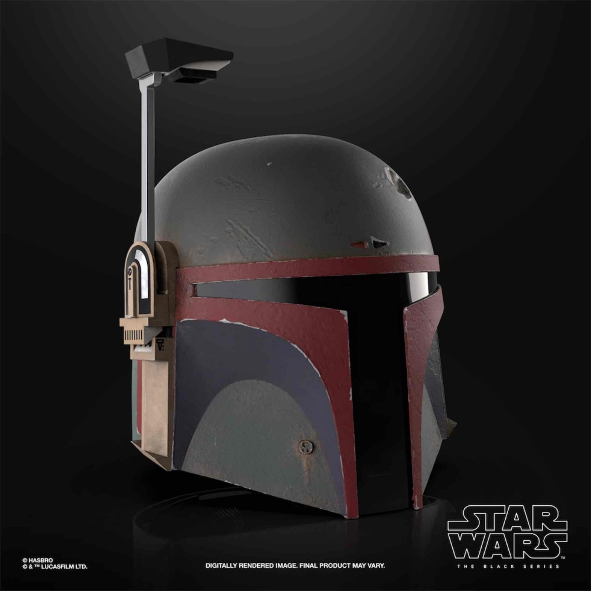 Hasbro - Casco de Boba Fett - Star Wars The Mandalorian - Casco Serie Negra 1:1 Replica Premium