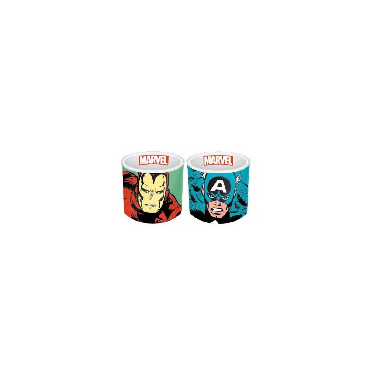 Marvel Comics - Juego de 2 hueveras de cerámica Iron Man y Capitán América