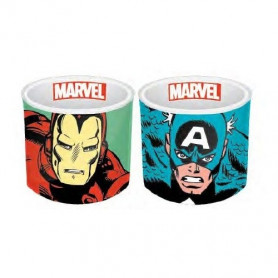 Marvel Comics - Juego de 2 hueveras de cerámica Iron Man y Capitán América