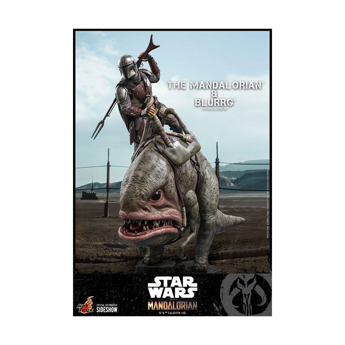 Hot Toys Star Wars - El Mandaloriano y Blurrg
