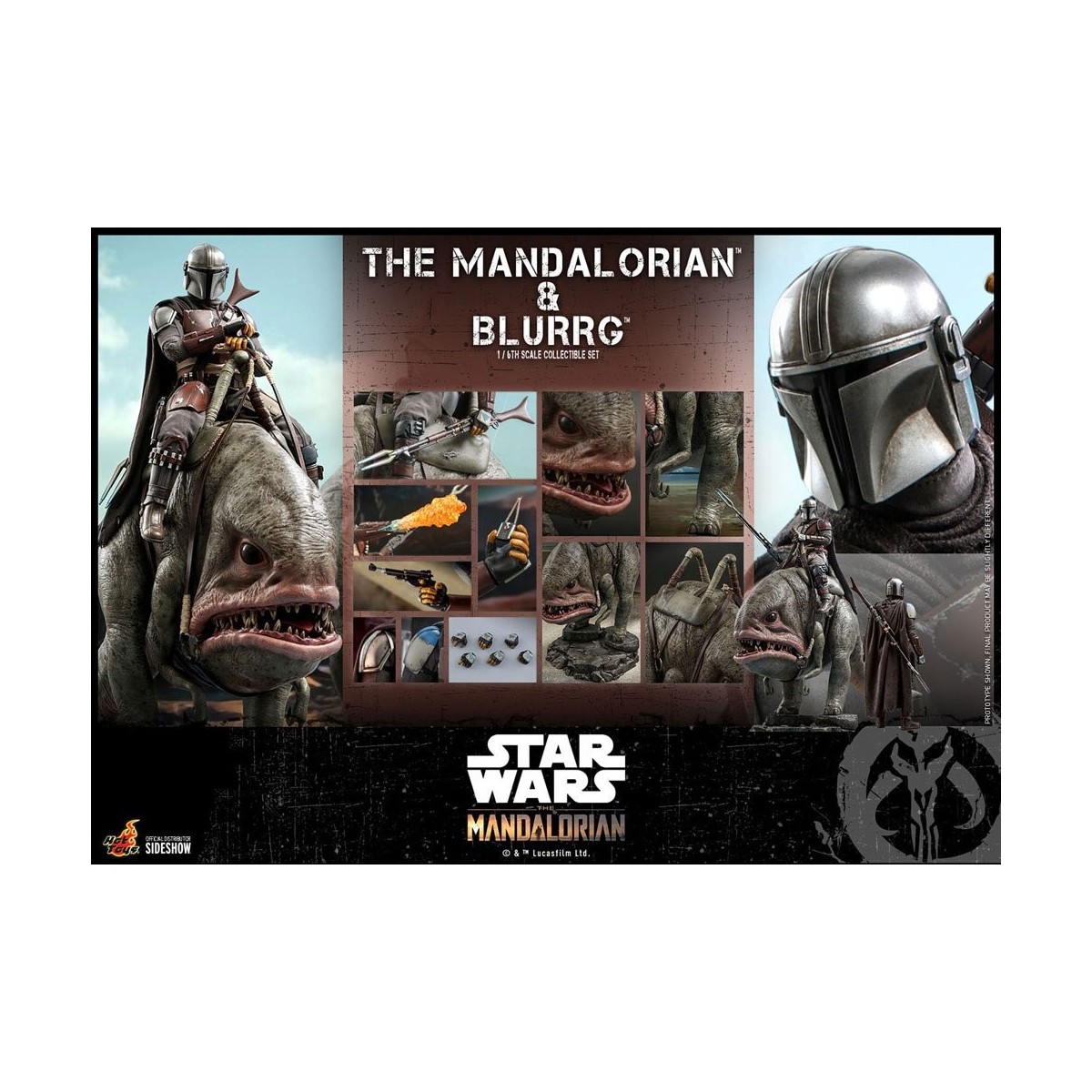 Hot Toys Star Wars - El Mandaloriano y Blurrg
