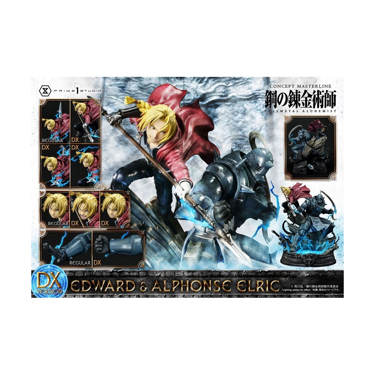 Prime 1 Studio - Estatua de Edward y Alphonse Elric Versión Deluxe Full Metal Alchemist 1/6