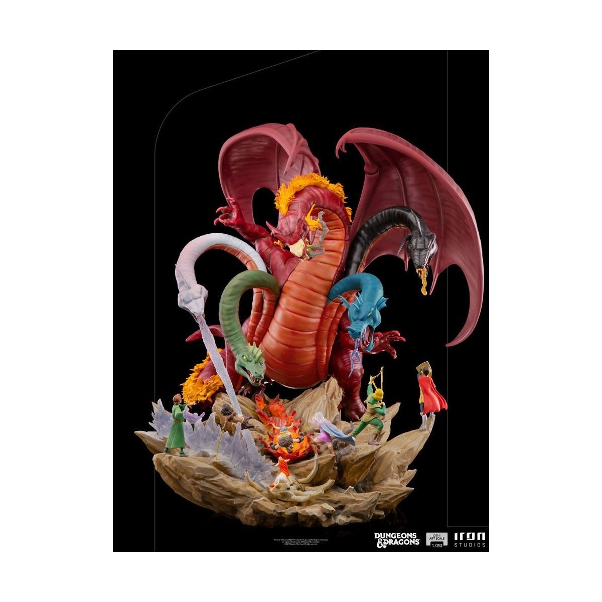 Iron Studios Dungeons & Dragons - Estatuilla de batalla de Tiamat a escala 1/20