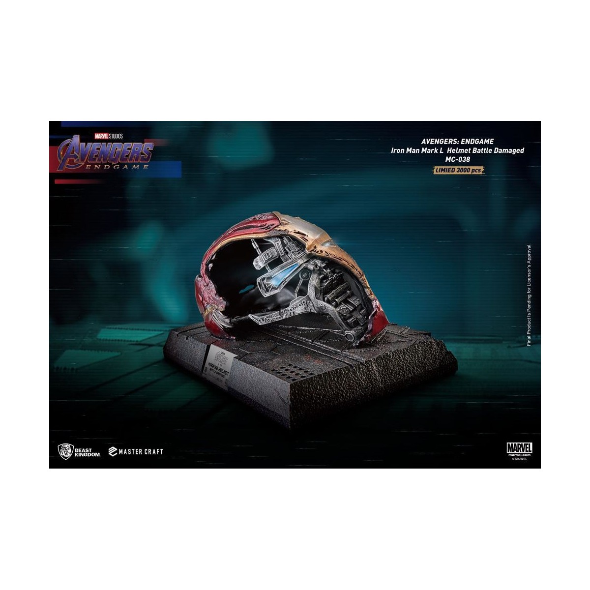 Beast Kingdom - Avengers Endgame Master Craft Iron Man Mark50 Helmet Battle Damaged