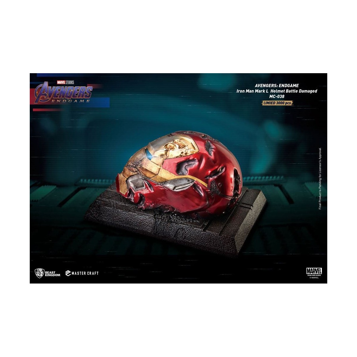 Beast Kingdom - Avengers Endgame Master Craft Iron Man Mark50 Helmet Battle Damaged