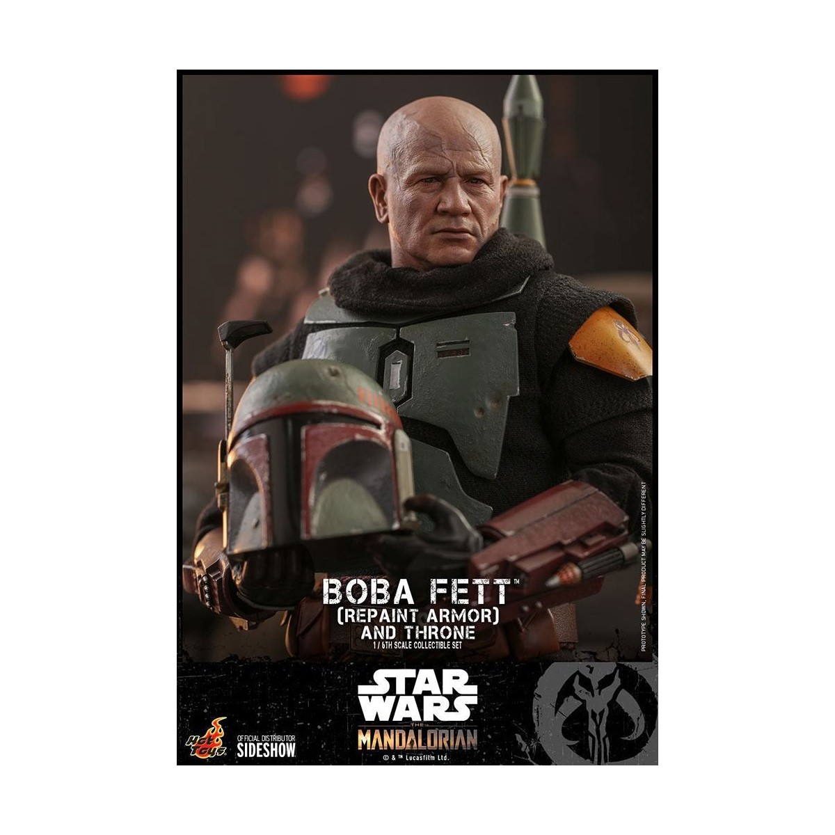 Hot Toys Star Wars The Mandalorian - Boba Fett (Armadura repintada) y Trono 1/6 Obra maestra de la película
