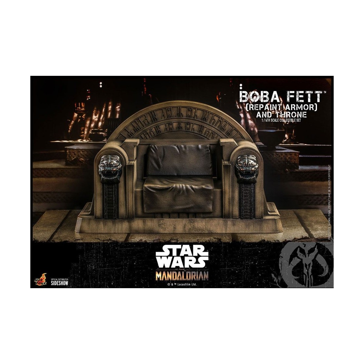 Hot Toys Star Wars The Mandalorian - Boba Fett (Armadura repintada) y Trono 1/6 Obra maestra de la película