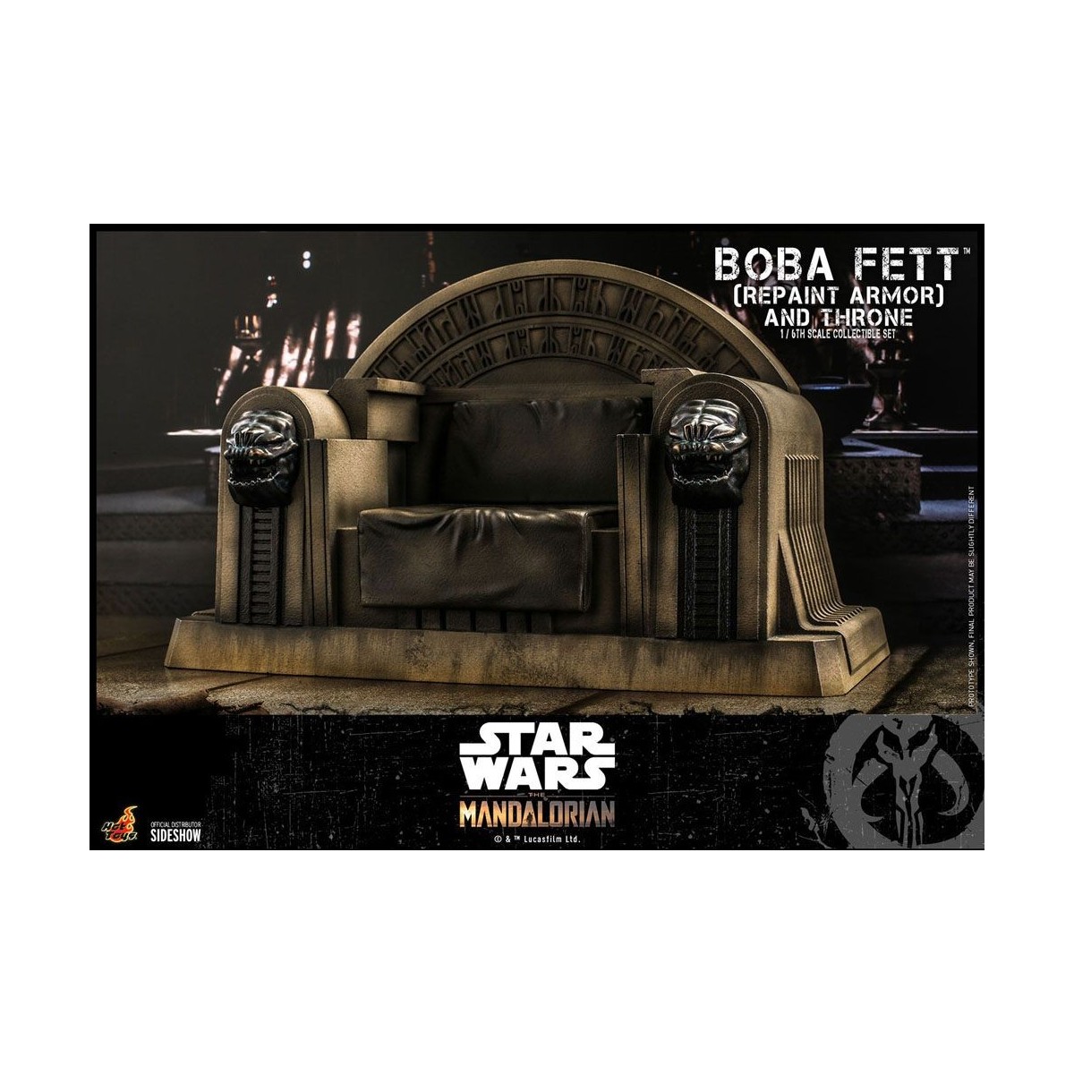 Hot Toys Star Wars The Mandalorian - Boba Fett (Armadura repintada) y Trono 1/6 Obra maestra de la película