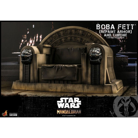Hot Toys Star Wars The Mandalorian - Boba Fett (Armadura repintada) y Trono 1/6 Obra maestra de la película