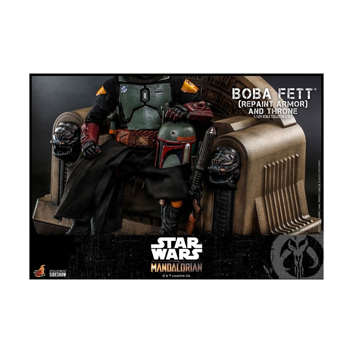 Hot Toys Star Wars The Mandalorian - Boba Fett (Armadura repintada) y Trono 1/6 Obra maestra de la película