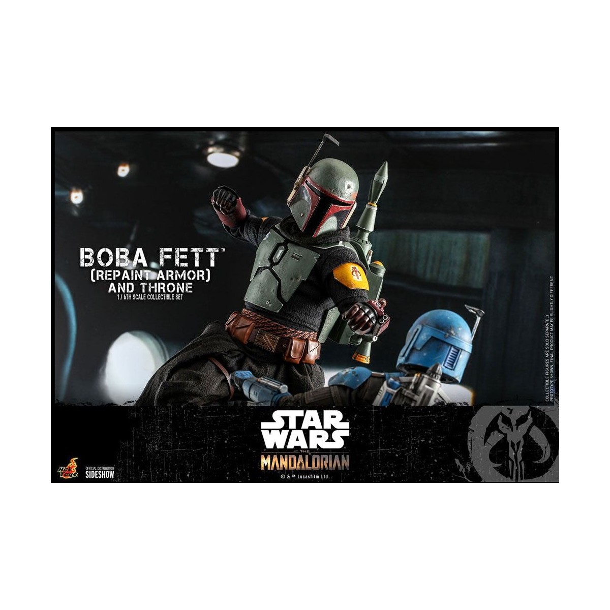 Hot Toys Star Wars The Mandalorian - Boba Fett (Armadura repintada) y Trono 1/6 Obra maestra de la película