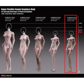 Phicen - TBLeague 1/6 Scale Female Super-Flexible Seamless Body - Cuerpo bronceado pequeño con copas medianas