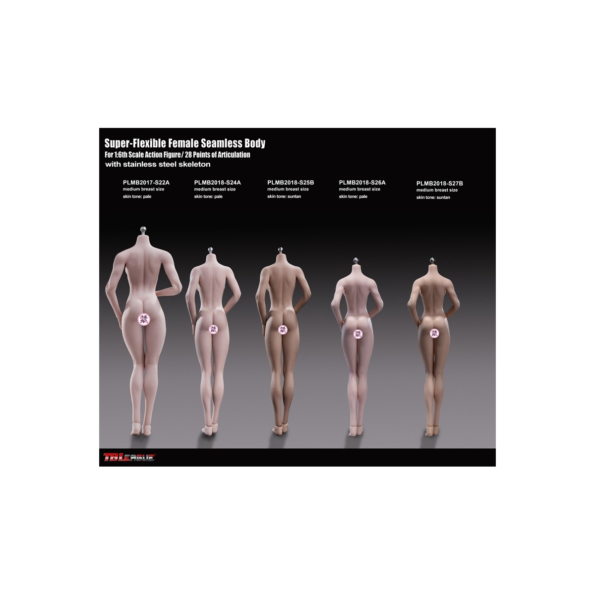 Phicen - TBLeague 1/6 Scale Female Super-Flexible Seamless Body - Cuerpo bronceado pequeño con copas medianas