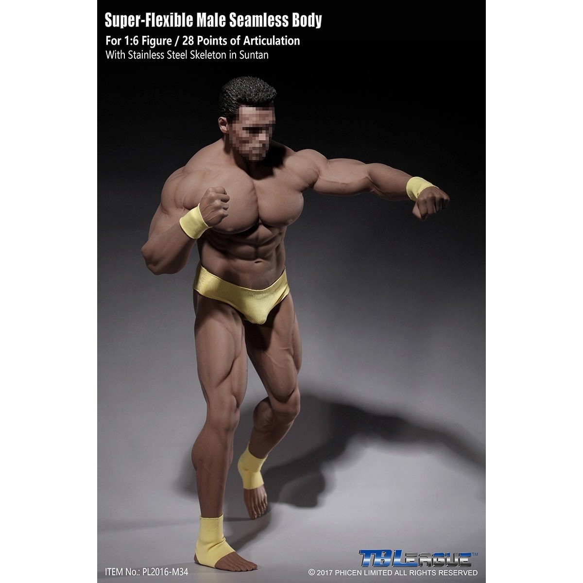 Phicen - TBLeague 1/6th Scale Super-Flexible Male Seamless Body - Very Tanned Body