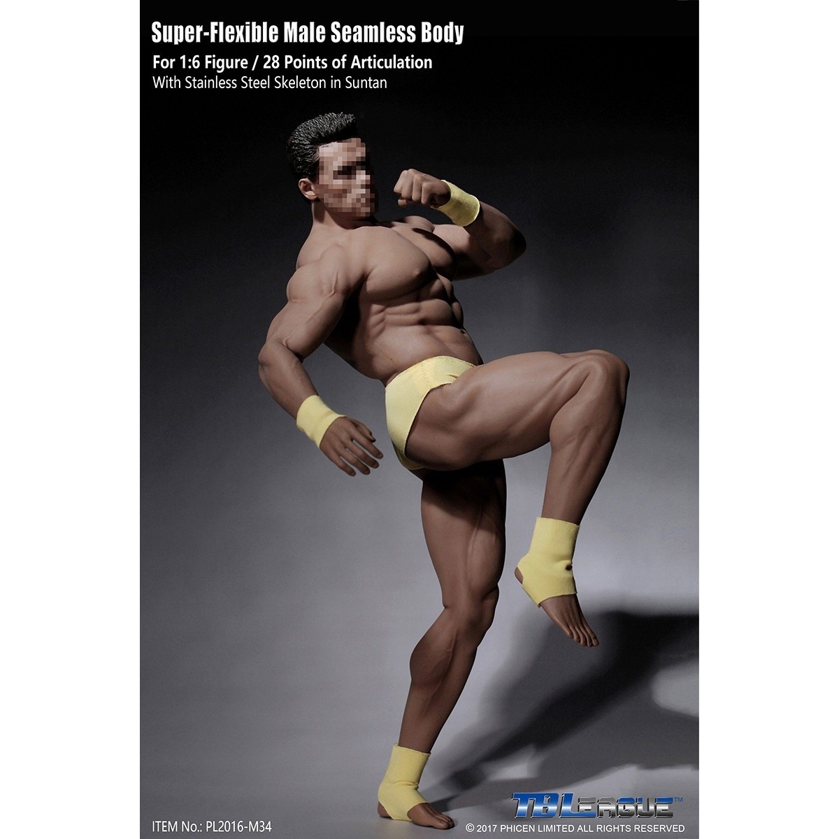 Phicen - TBLeague 1/6th Scale Super-Flexible Male Seamless Body - Very Tanned Body