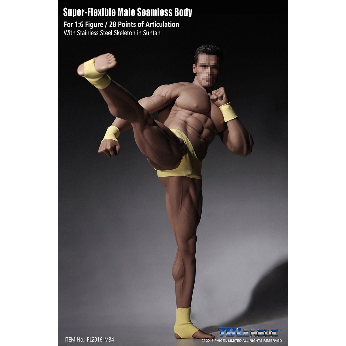 Phicen - TBLeague 1/6th Scale Super-Flexible Male Seamless Body - Very Tanned Body