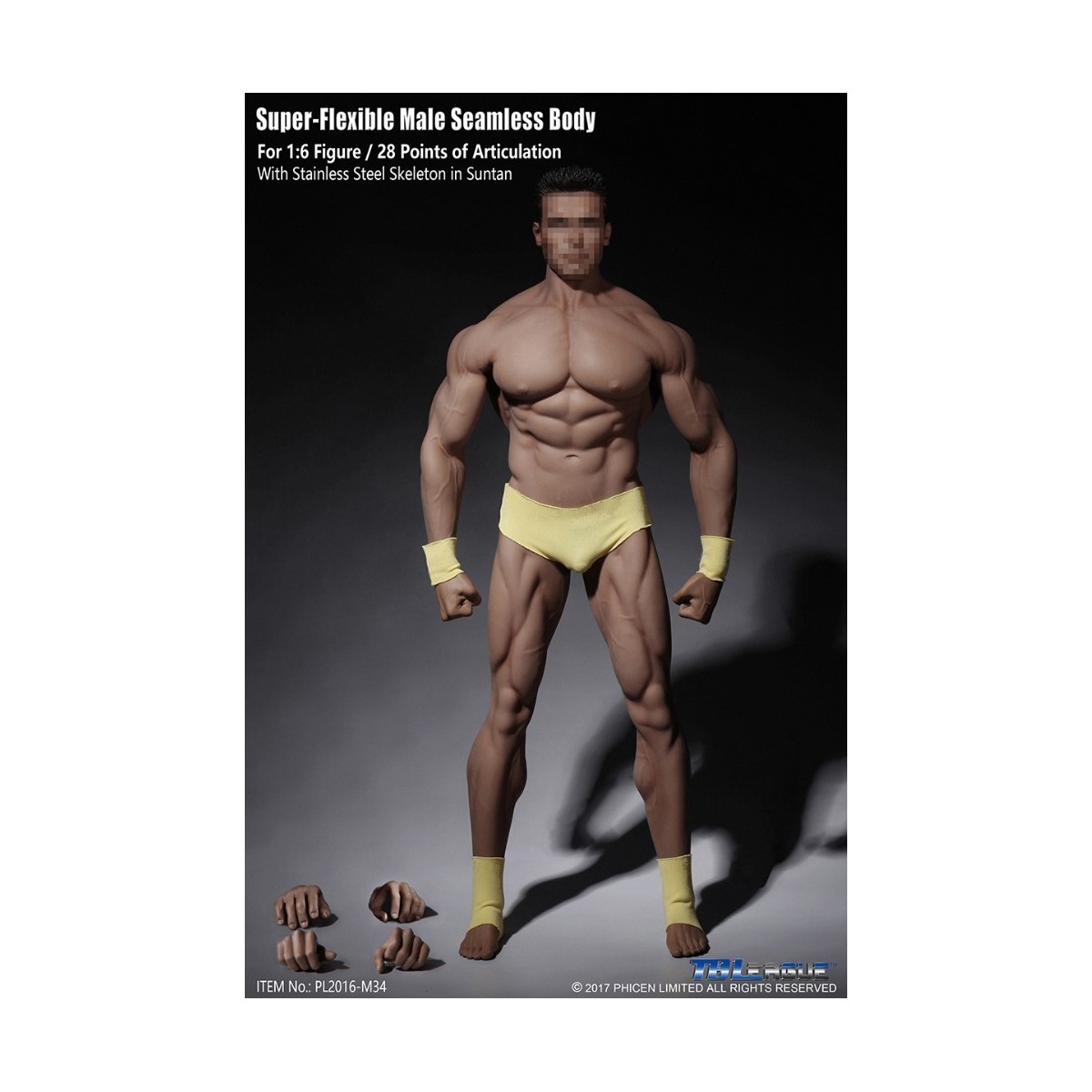 Phicen - TBLeague 1/6th Scale Super-Flexible Male Seamless Body - Very Tanned Body