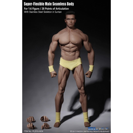 Phicen - TBLeague 1/6th Scale Super-Flexible Male Seamless Body - Very Tanned Body