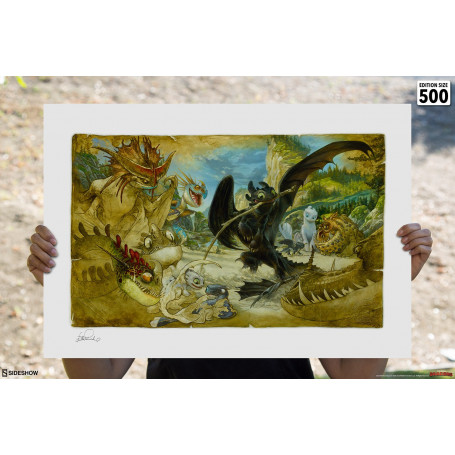 Cómo entrenar a tu dragón: Cómo dibujar a tu dragón - Impresión artística de Heather Edwards - 46 x 61 cm - sin marco