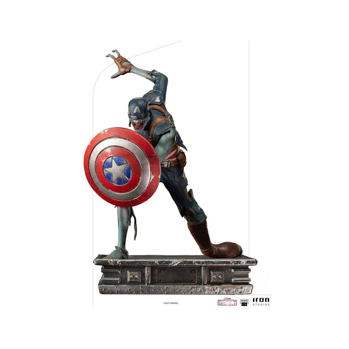 Iron Studios Marvel - ¿Y si...? Estatuilla del Capitán América Zombie a escala artística 1/10