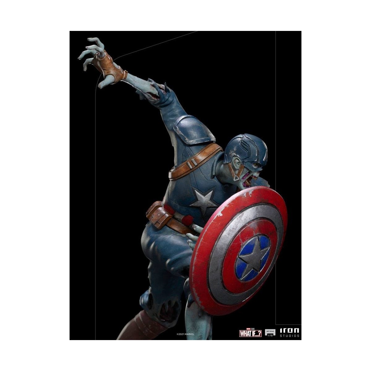 Iron Studios Marvel - ¿Y si...? Estatuilla del Capitán América Zombie a escala artística 1/10