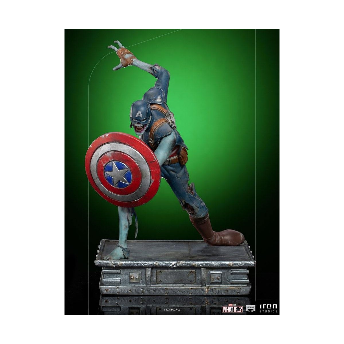 Iron Studios Marvel - ¿Y si...? Estatuilla del Capitán América Zombie a escala artística 1/10