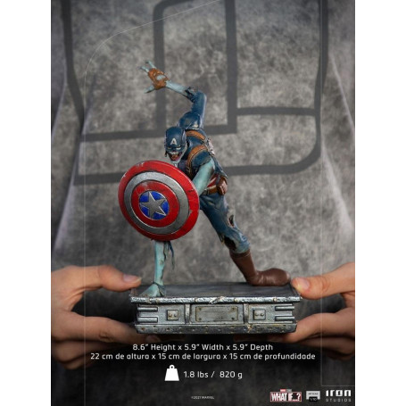 Iron Studios Marvel - ¿Y si...? Estatuilla del Capitán América Zombie a escala artística 1/10