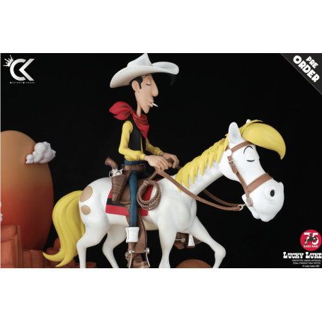 Cartoon Kingdom - Lucky Luke - Estatua de resina de Lucky Luke y Jolly Jumper 1/6