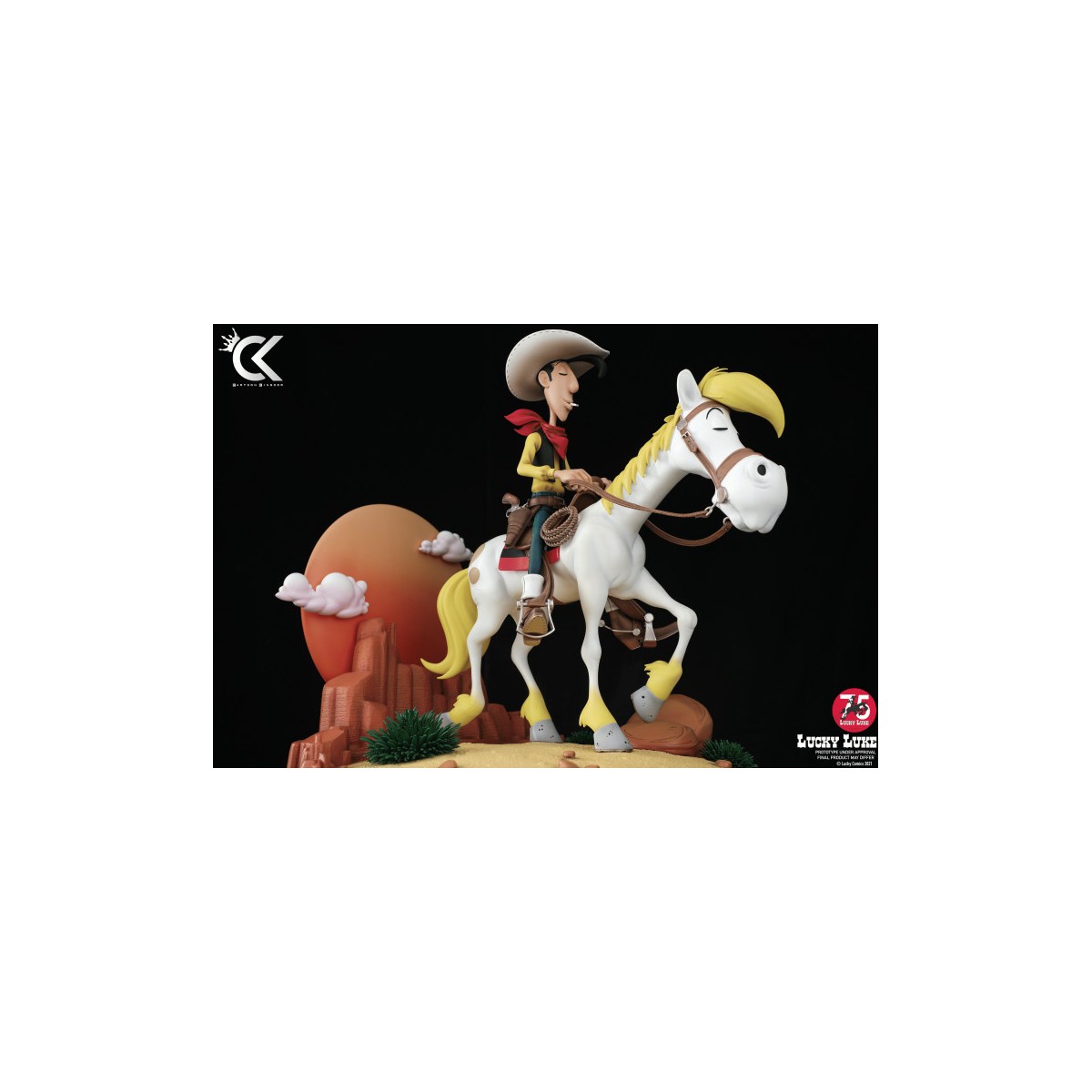 Cartoon Kingdom - Lucky Luke - Estatua de resina de Lucky Luke y Jolly Jumper 1/6
