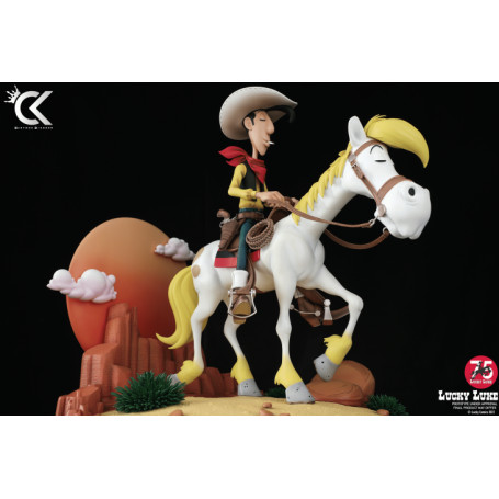 Cartoon Kingdom - Lucky Luke - Estatua de resina de Lucky Luke y Jolly Jumper 1/6