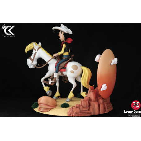 Cartoon Kingdom - Lucky Luke - Estatua de resina de Lucky Luke y Jolly Jumper 1/6