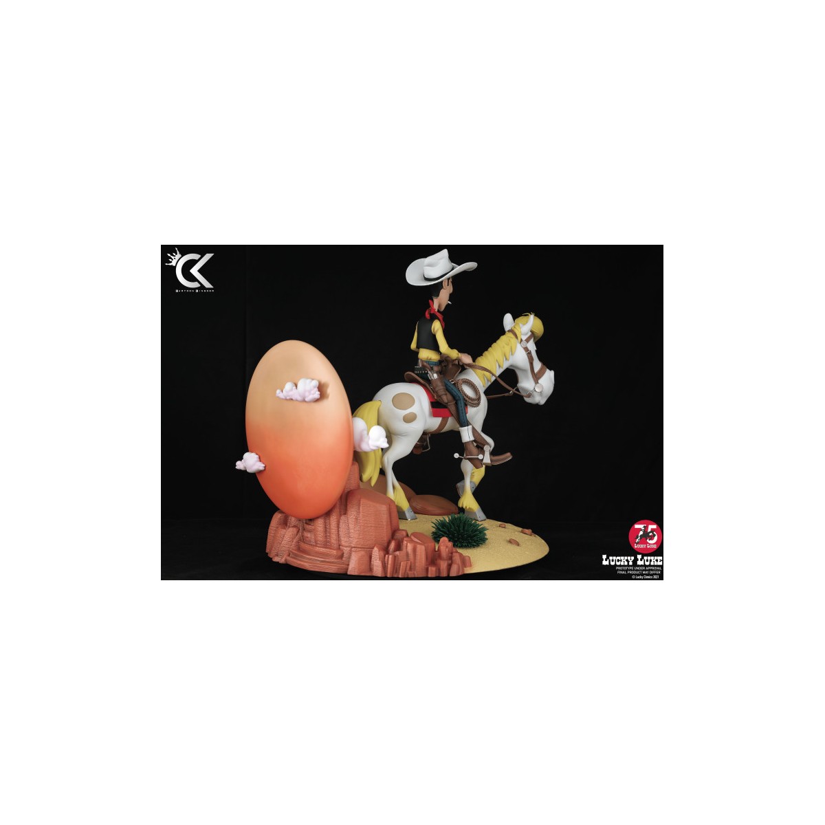Cartoon Kingdom - Lucky Luke - Estatua de resina de Lucky Luke y Jolly Jumper 1/6