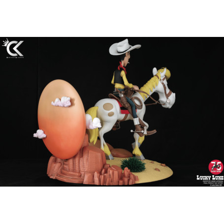 Cartoon Kingdom - Lucky Luke - Estatua de resina de Lucky Luke y Jolly Jumper 1/6