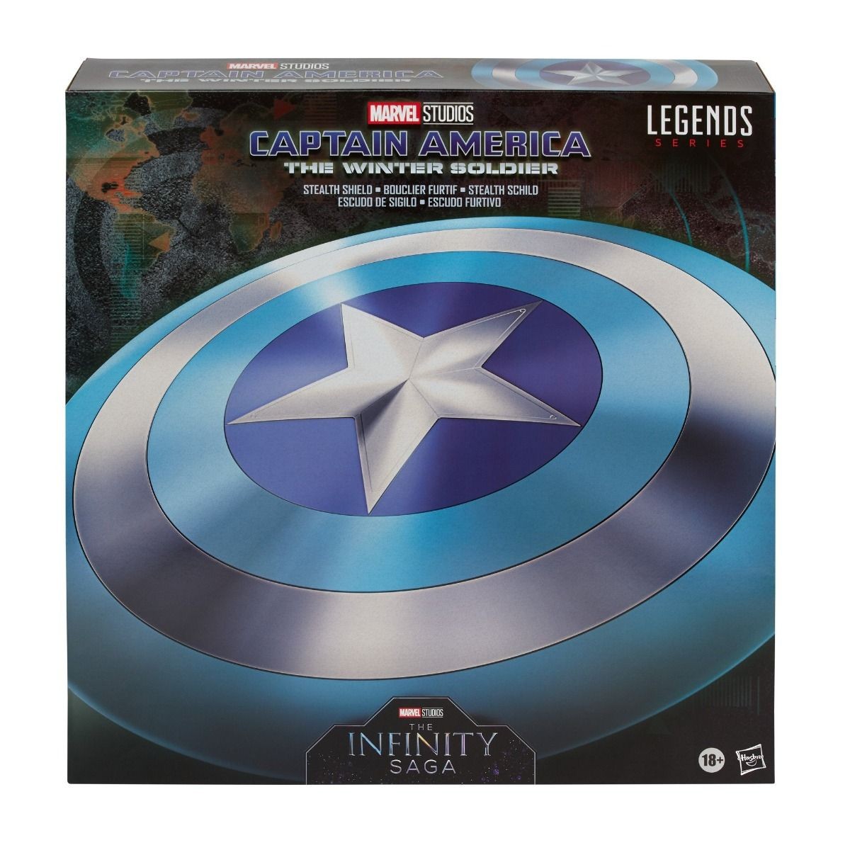 Hasbro - Réplica Capitán América Escudo Sigiloso 1/1 - Marvel Legends - El Soldado de Invierno
